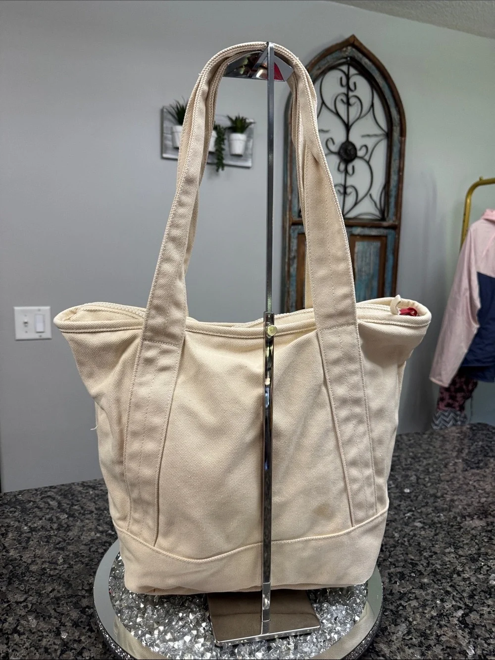 Jordan Cream Canvas Tote Bag with Jordan Logo